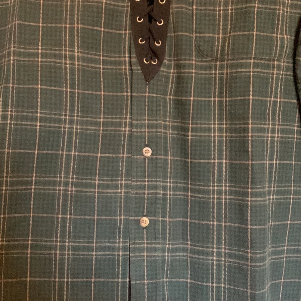 LF Furst Of a Kind Plaid Lace-Up vintage Flannel - Picture 3 of 5